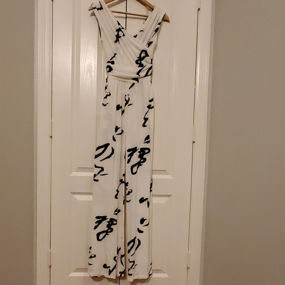 Black and White Wide Leg Jumpsuit